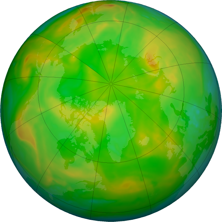 Arctic ozone map for 20 June 2019